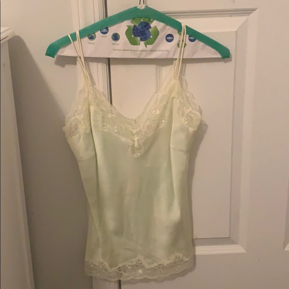 green silk lace cami